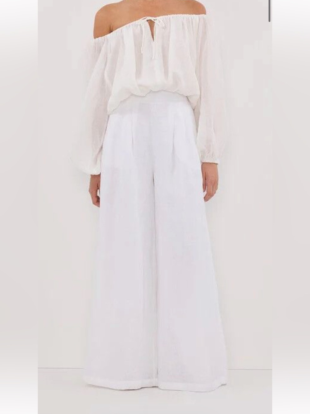 DISSH White Wide Leg Linen Pants NWT - Picture 1 of 5